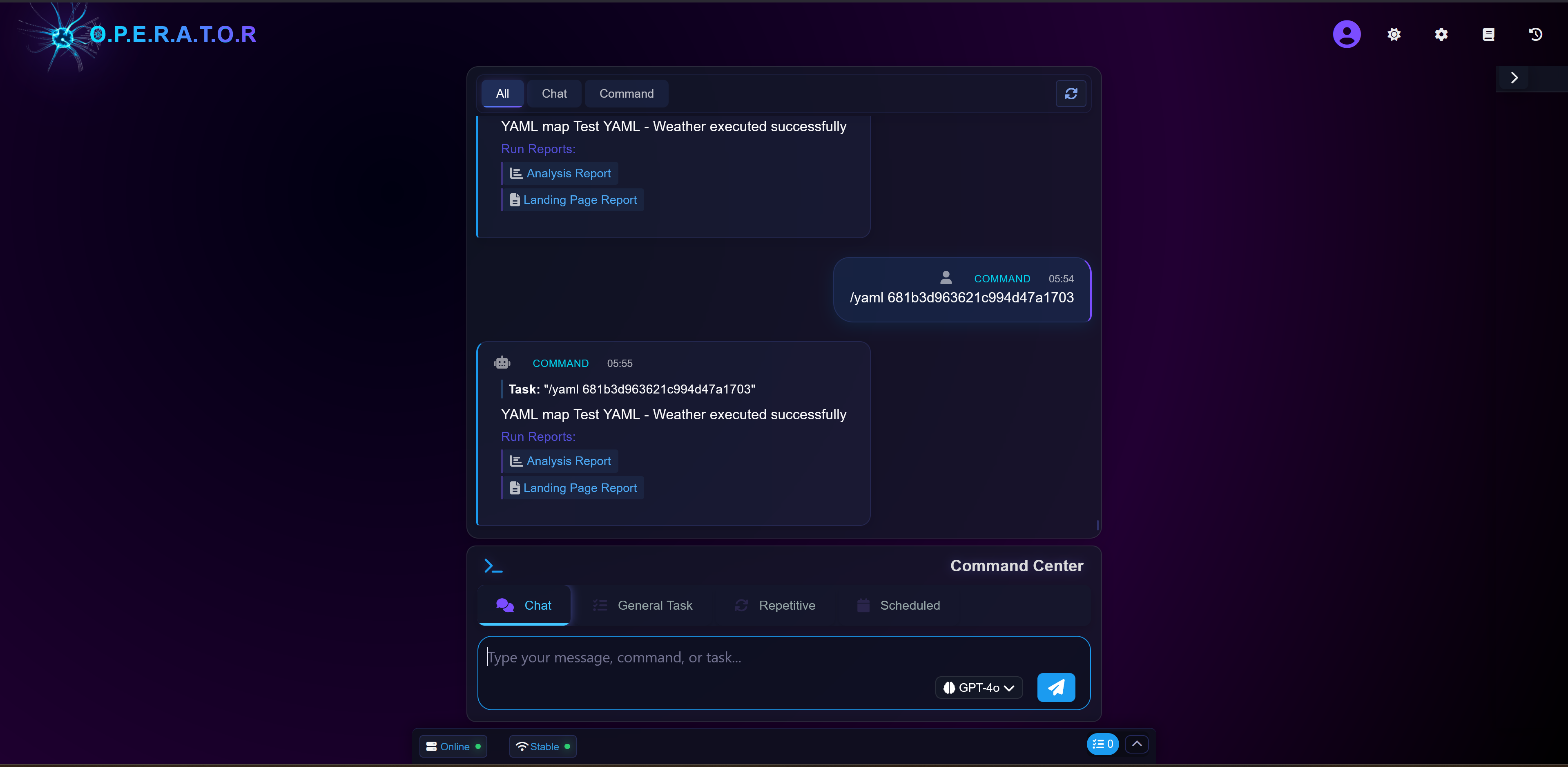O.P.E.R.A.T.O.R App Preview